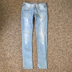 Blue ripped jeans